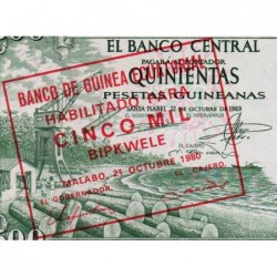 Guinée Equatoriale - Pick 19 - 5'000 bipkwele - 21/10/1980 - Etat : pr.NEUF