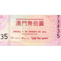 Chine - Macao - Pick 86 - 10 patacas - 01/01/2013 - Année du serpent - Etat : NEUF