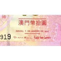 Chine - Macao - Pick 88 - 10 patacas - 01/01/2015 - Année de la chèvre - Etat : NEUF