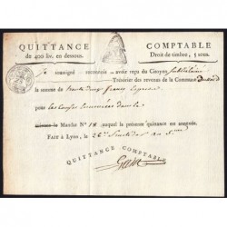 Rhône - Lyon - Révolution - 1797 - Quittance comptable - 32 francs - Etat : SUP