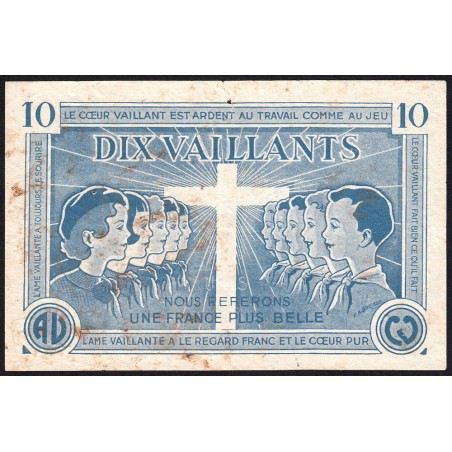 Billet de 10 vaillants - 1ère série  - Type C - 1935/1945 - Etat : TB-