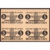 Feuille de 4 billets de 5 vaillants - 1ère série  - Type A - 1935/1945 - Etat : pr.NEUF