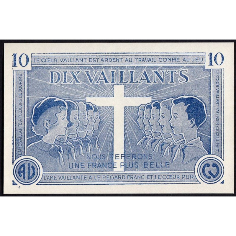 Billet de 10 vaillants - 1ère série /C - 1935-1945 - Etat : pr.NEUF