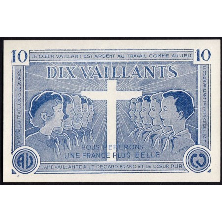 Billet de 10 vaillants - 1ère série  - Type C - 1935/1945 - Etat : pr.NEUF