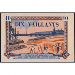 Billet de 10 vaillants - 4ème série  - Type B - 1943/1948 - Etat : SUP