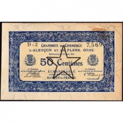 Alençon & Flers (Orne) - Pirot 6-31 - 50 centimes - Série D2 - 10/08/1915 - Etat : SUP