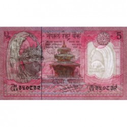 Népal - Pick 30b_1 - 5 rupees - Série 53 - 1990 - Etat : NEUF