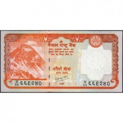 Népal - Pick 62b - 20 rupees - Série 66 - 2010 - Etat : pr.NEUF