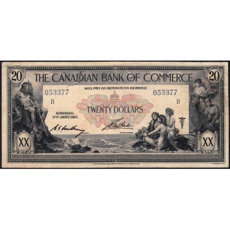 Canada - Pick S 967Aa - 20 dollars - Sans série - 01/01/1917 - Etat : TB+