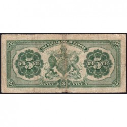 Canada - Pick S 1383 - 5 dollars - Sans série - 02/01/1927 - Etat : TB-
