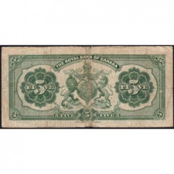 Canada - Pick S 1383 - 5 dollars - Sans série - 02/01/1927 - Etat : TB-