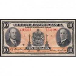 Canada - Pick S 1392 - 10 dollars - Sans série - 02/01/1935 - Etat : TB+