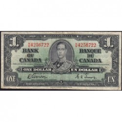 Canada - Pick 58d - 1 dollar - Série N/M - 02/01/1937 (1939) - Etat : TB