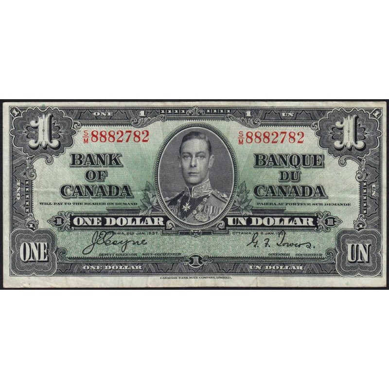 Canada - Pick 58e - 1 dollar - Série S/M - 02/01/1937 (1950) - Etat : TTB
