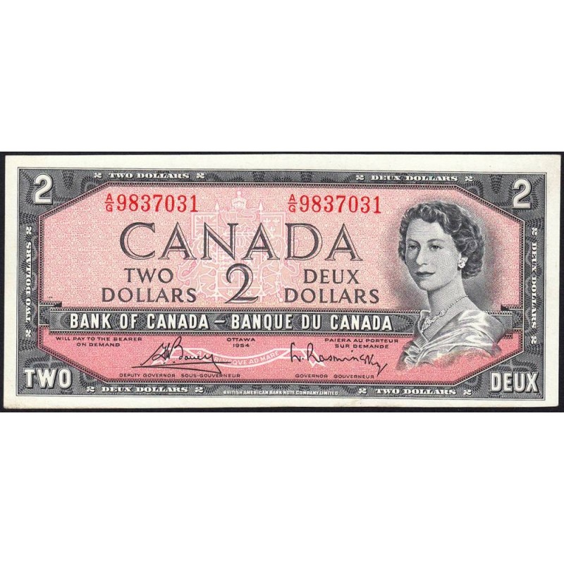 Canada - Pick 76b - 2 dollars - Série A/G - 1954 (1961) - Etat : SPL