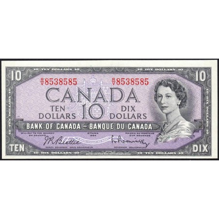 Canada - Pick 79b - 10 dollars - Série R/V - 1954 (1961) - Etat : NEUF