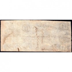 Gouvernement du Texas - Pick 19 - 10 dollars - Lettre A - 09/06/1837 (10/06/1838) - Billet annulé - Etat : TB+ à TTB