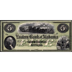 Etats Unis - Alabama - Eufaula - 5 dollars - Lettre A - 30/06/1857 (1858) - Etat : SPL