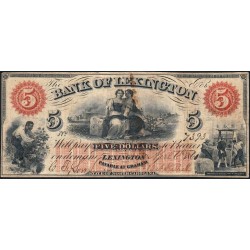 Etats Unis - Caroline du Nord - Lexington - 5 dollars - Lettre B - 06/04/1861 - Etat : TTB-