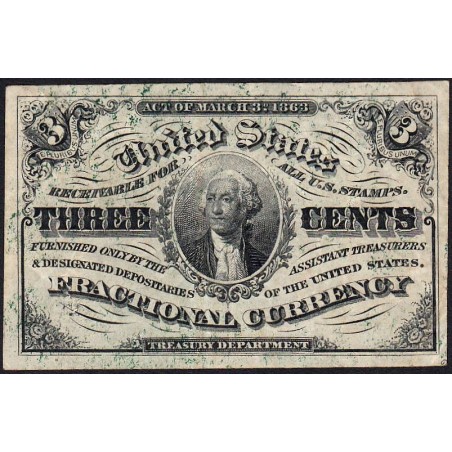 Etats Unis - Pick 105b - 3 cents - 3e émission - 03/03/1863 - Etat : TTB+