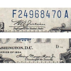 Etats Unis - Pick 414 - 1 dollar - Série F A - 1934 - Etat : TTB