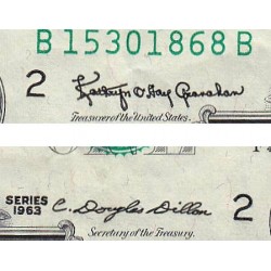 Etats Unis - Pick 443a - 1 dollar - Série B B - 1963 - New York - Etat : TTB