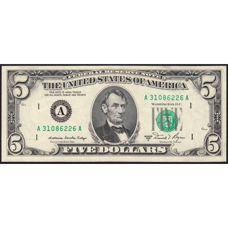Etats Unis - Pick 469b - 5 dollars - Série A A - 1981 A - Boston - Etat : SPL+