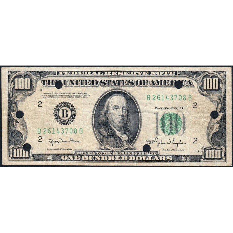 Etats Unis - Pick 441 - 100 dollars - Série B B - 1950 - New York - Faux billet - Etat : TB+