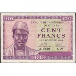 Guinée - Pick 7 - 100 francs - Série C 09 - 02/10/1958 - Etat : TTB