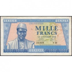 Guinée - Pick 9 - 1'000 francs - Série F 20 - 02/10/1958 - Etat : TTB