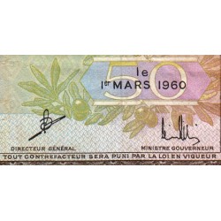 Guinée - Pick 12a_2 - 50 francs - Série CU - 01/03/1960 - Etat : TB+