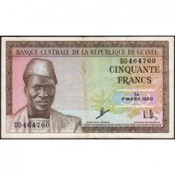 Guinée - Pick 12a_2 - 50 francs - Série DD - 01/03/1960 - Etat : TTB