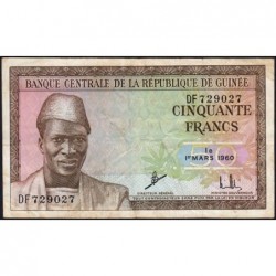 Guinée - Pick 12a_2 - 50 francs - Série DF - 01/03/1960 - Etat : TB+