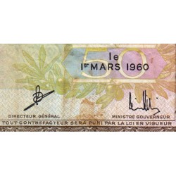 Guinée - Pick 12a_2 - 50 francs - Série DN - 01/03/1960 - Etat : TB+
