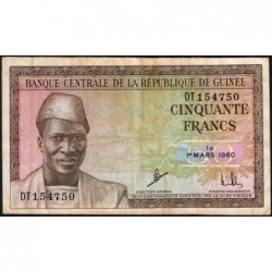 Guinée - Pick 12a_2 - 50 francs - Série DT - 01/03/1960 - Etat : TB+
