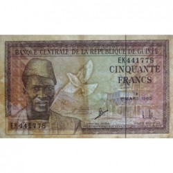 Guinée - Pick 12a_2 - 50 francs - Série EK - 01/03/1960 - Etat : TB+