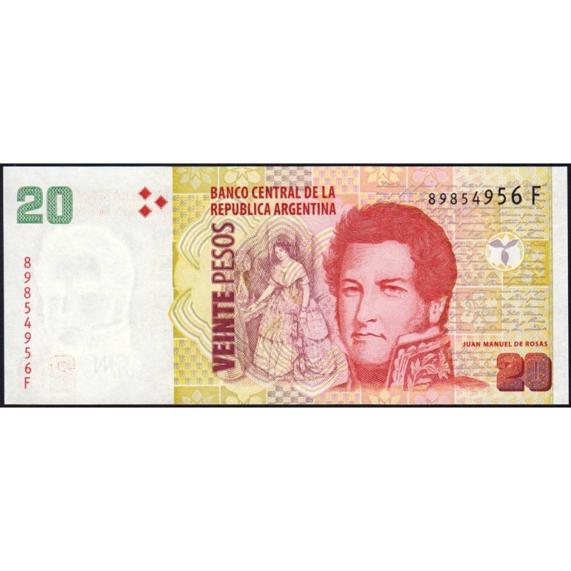 Argentine - Pick 355c - 20 pesos - Série F - 2016 - Etat : NEUF