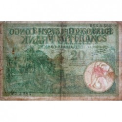 Congo Belge - Pick 10f_1 - 20 francs - Série 063.A - 01/02/1929 - Etat : TB-