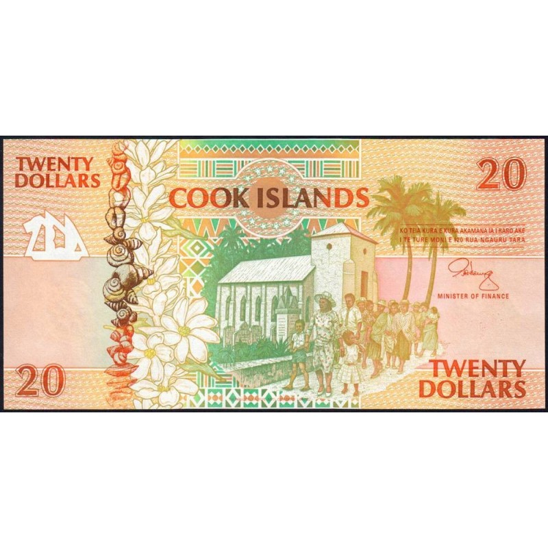 Cook (îles) - Pick 9a - 20 dollars - Série AAA - 1992 - Etat : pr.NEUF