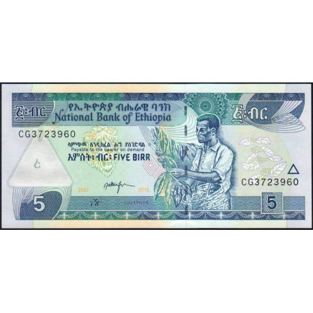 Ethiopie - Pick 47g - 5 birr - Série CG - 2015 - Etat : NEUF