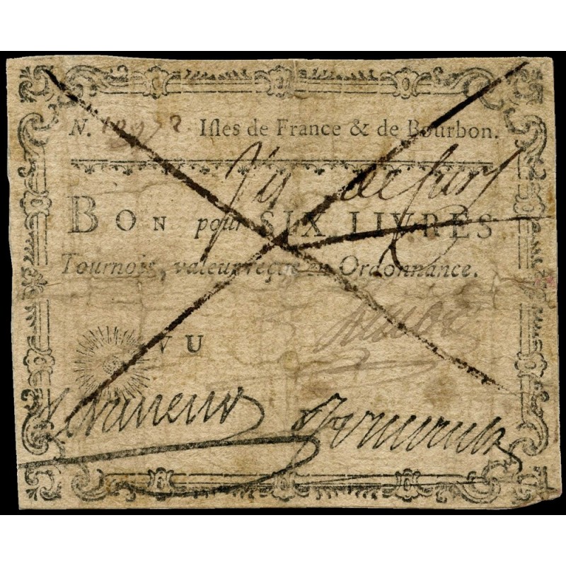 Isles de France et Bourbon - Kolsky 523 - 6 livres tournois - 1776 - Etat : TTB