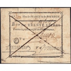 Isles de France & de Bourbon - Kolsky 530 - 30 livres tournois - 1776 - Etat : TTB