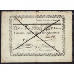 Isles de France & de Bourbon - Kolsky 533 - 300 livres tournois - 1776 - Etat : TTB