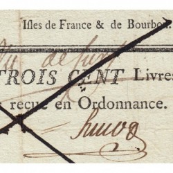 Isles de France et Bourbon - Kolsky 533 - 300 livres tournois - 1776 - Etat : TTB