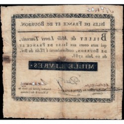 Isles de France et Bourbon - Kolsky 542 - 1'000 livres tournois - 10/06/1788 - Etat : TTB