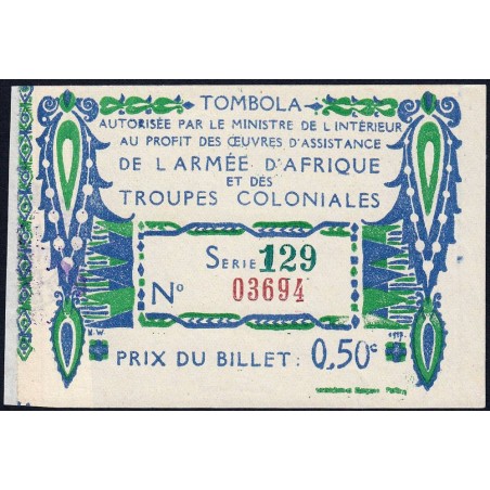 1917 - Armée d'Afrique et Troupes coloniales - 50 centimes - Etat : TTB+