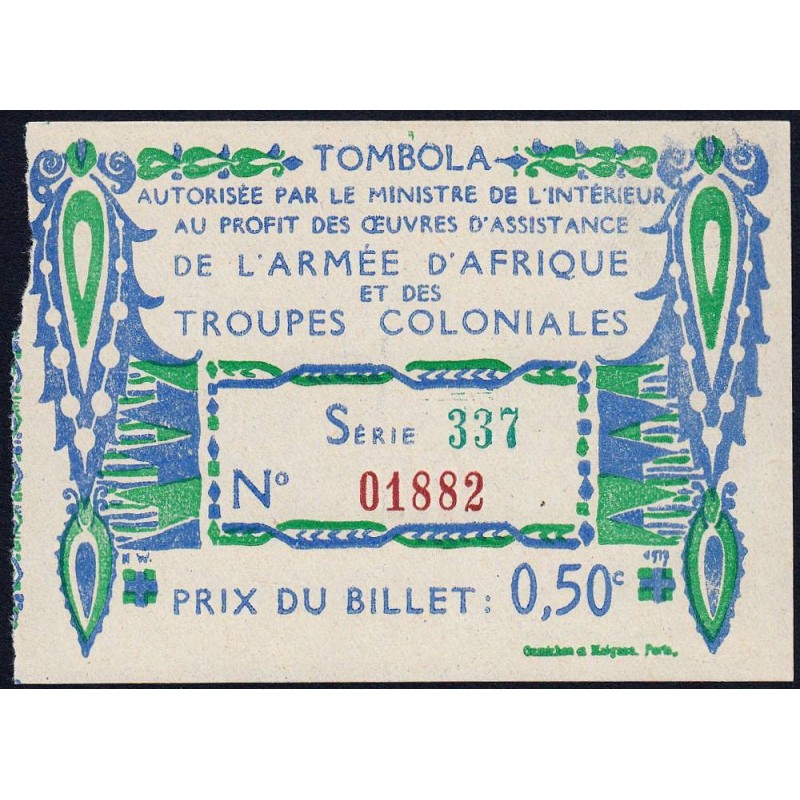 1917 - Armée d'Afrique et Troupes coloniales - 50 centimes - Etat : SUP+