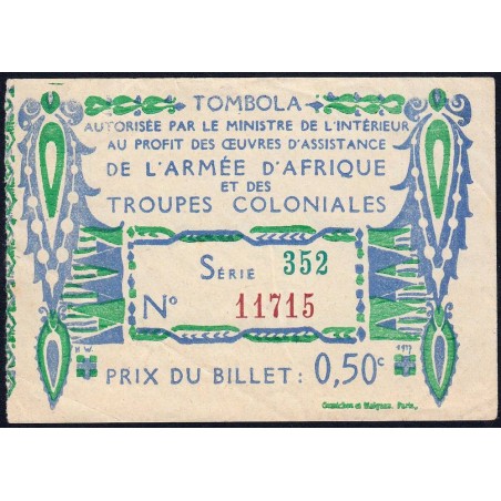 1917 - Armée d'Afrique et Troupes coloniales - 50 centimes - Etat : TTB+