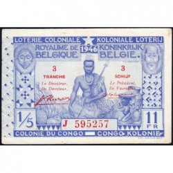 Congo Belge - Loterie - 1946 - 3e tranche - Etat : SUP