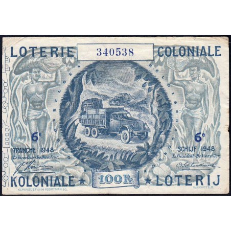 Congo Belge - Loterie - 1948 - 6e tranche - Entier - Etat : TTB